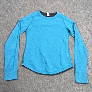 Ivivva Lululemon Sky Blue Charcoal Gray Reversible Long Sleeve Top Youth Size 14
